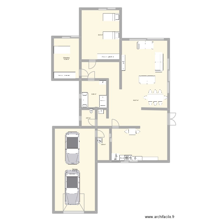 plan 3 mesure. Plan de 7 pièces et 192 m2