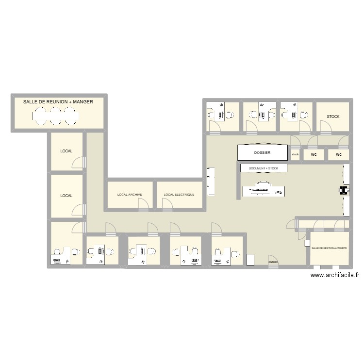 PLAN AGENCE. Plan de 20 pièces et 228 m2