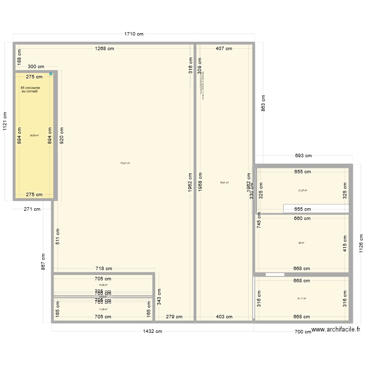 cheverie burdigne. Plan de 12 pièces et 365 m2