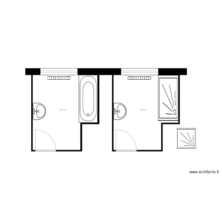 BORY PAUL. Plan de 2 pièces et 14 m2