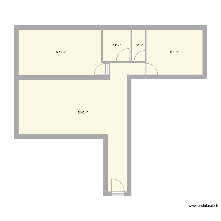 alain a. Plan de 5 pièces et 58 m2