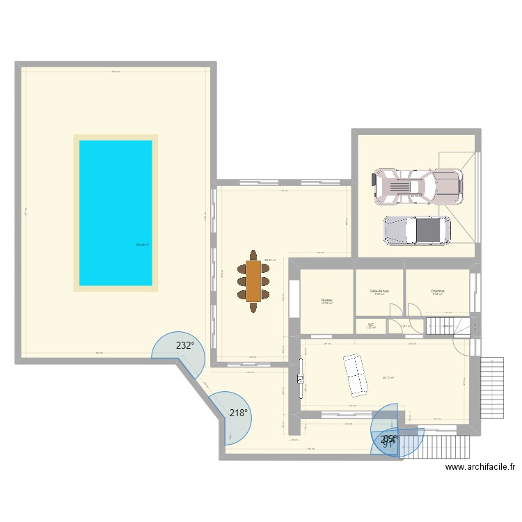 MAISON projet V3. Plan de 32 pièces et 625 m2