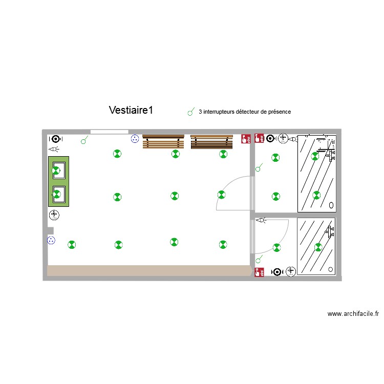 vestiaire 1 elec. Plan de 0 pièce et 0 m2