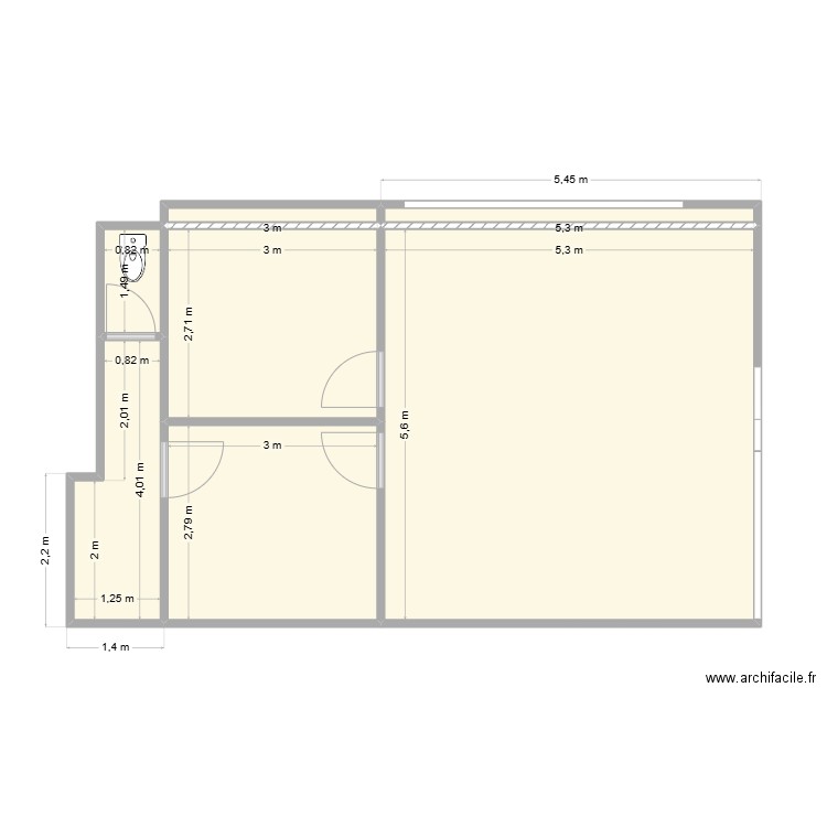 Agence Béziers. Plan de 7 pièces et 53 m2