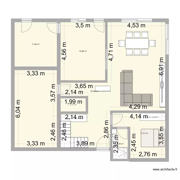 essai 15 10 26 - à partir idée fb. Plan de 8 Pièces et 131 m² essai 15 10 26 - à partir idée fb. Plan de 8 Pièces et 131 m²