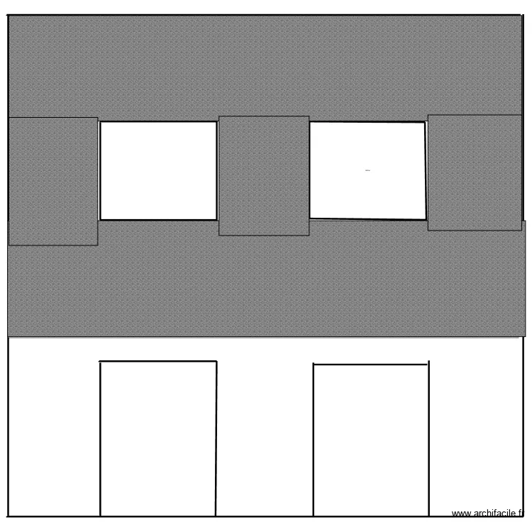 FACADE SUD. Plan de 1 et 257 m² FACADE SUD. Plan de 1 et 257 m²