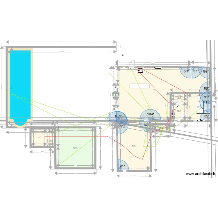 maison 4. Plan de 9 pièces et 174 m2