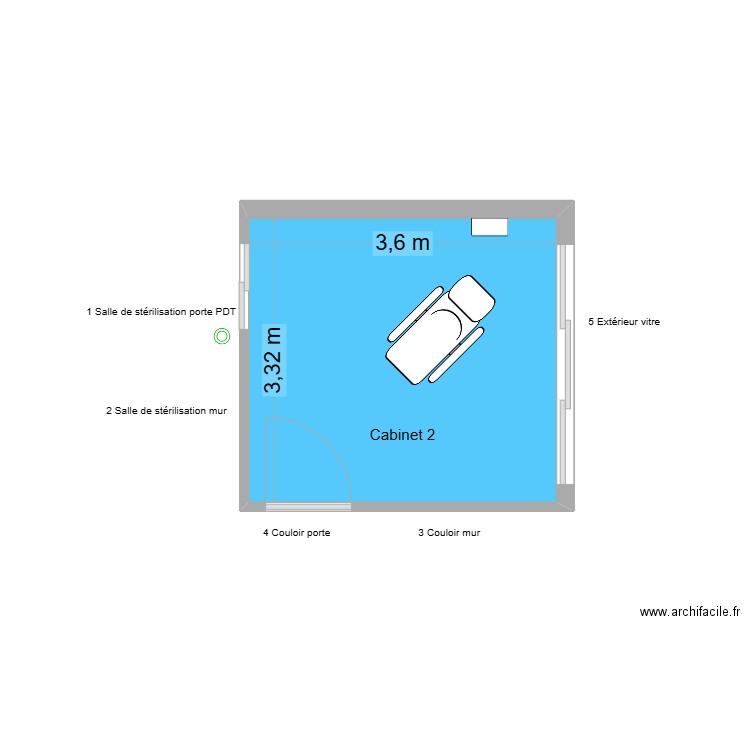 31165 Cabinet 2. Plan de 1 pièce et 12 m2