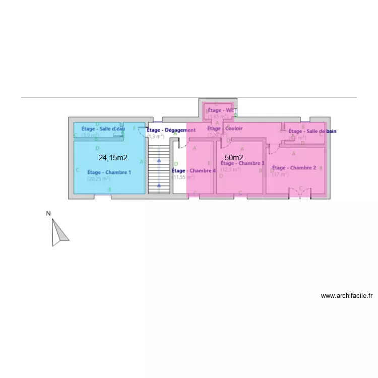 1er laudun main. Plan de 