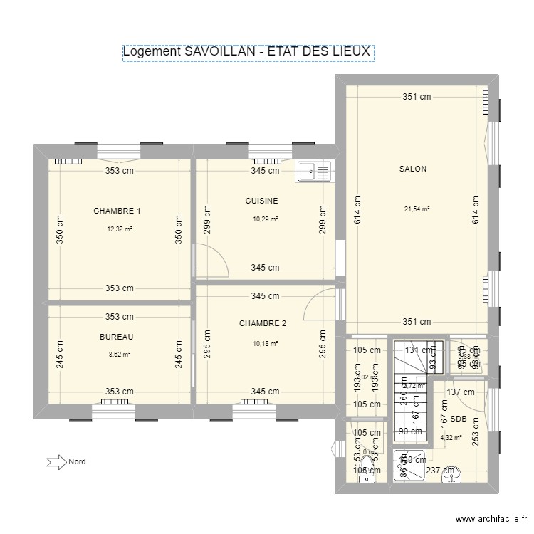 Logement SAVOILLAN - ETD. Plan de 10 pièces et 74 m2