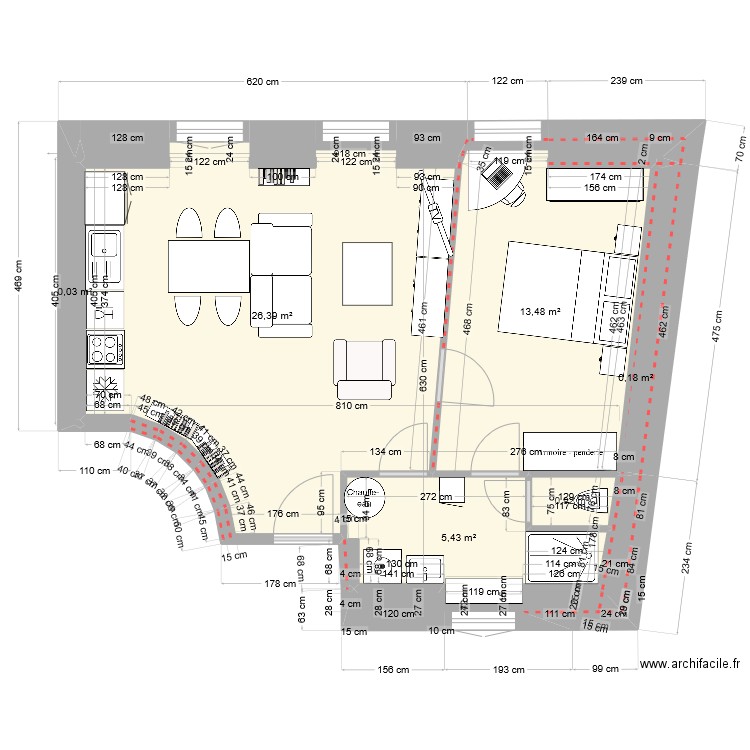 2024-09-04 Tunnel6 bas isolé aménagé D. Plan de 0 pièce et 0 m2