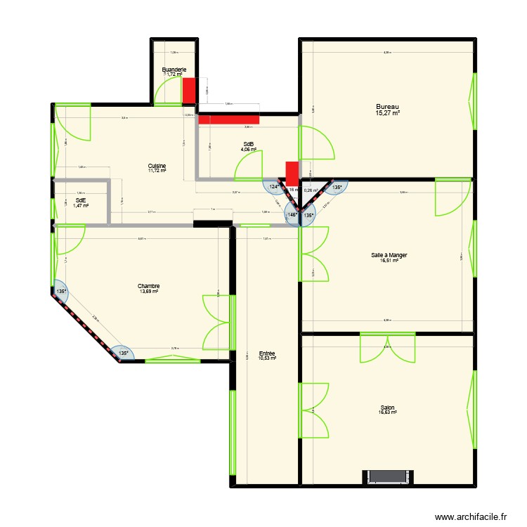 Plan actuel 1/50. Plan de 0 pièce et 0 m2