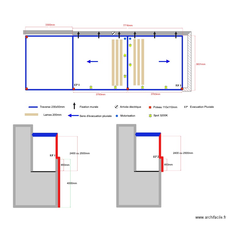 EDUARDO VAZ. Plan de 5 pièces et 60 m2