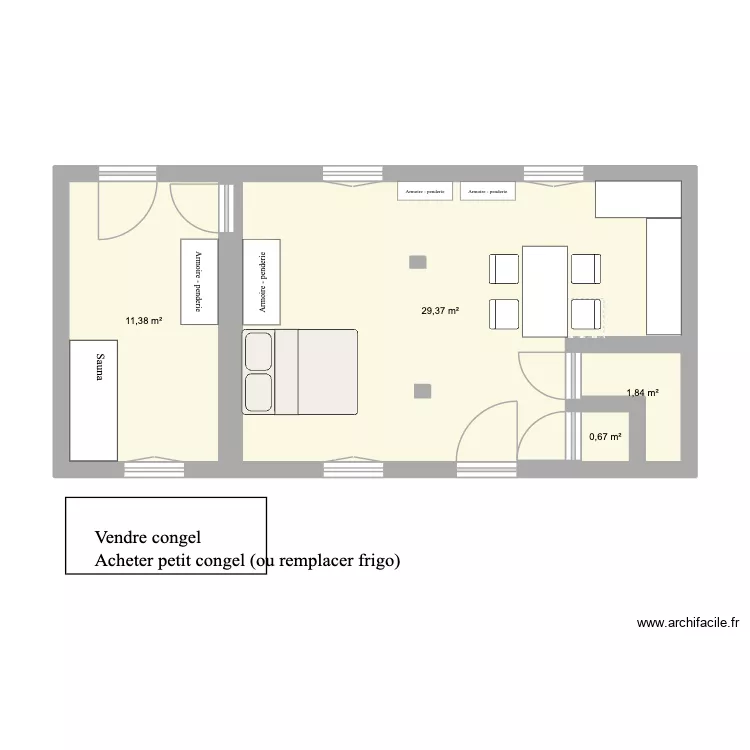 labwass. Plan de 4 Pièces et 43 m²