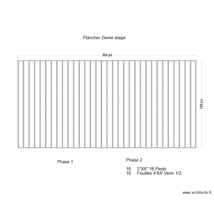 2 ieme plancher 16X32 Juillet. Plan de 0 pièce et 0 m2