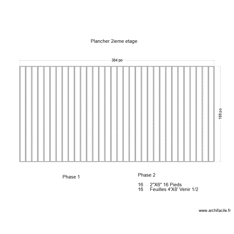 2 ieme plancher 16X32 Juillet. Plan de 