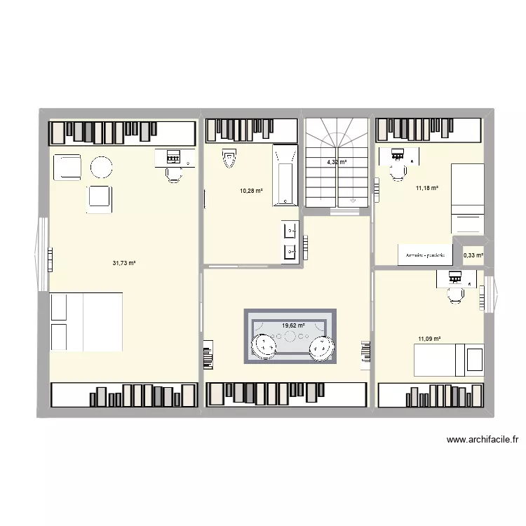 Thorign&eacute; &eacute;tage. Plan de 