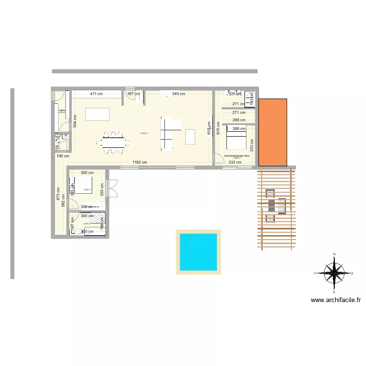 MAISON L 100 m&sup2;. Plan de 