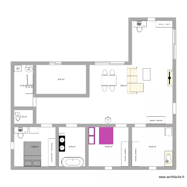 nouveau projet 1. Plan de 8  et 107 m²