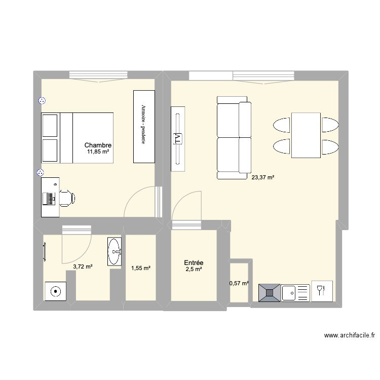 plan meublement. Plan de 0 pièce et 0 m2