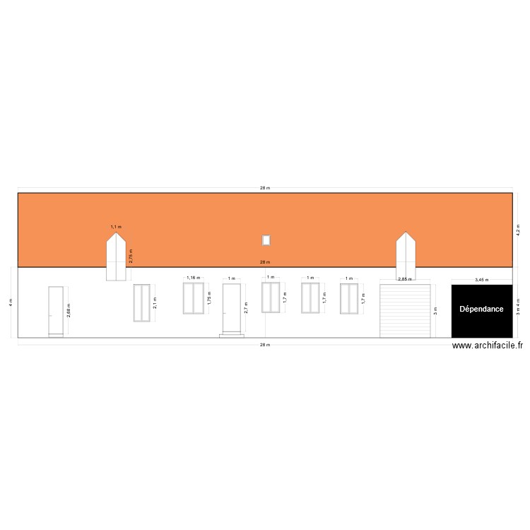 facade nord avant. Plan de 0 pièce et 0 m2