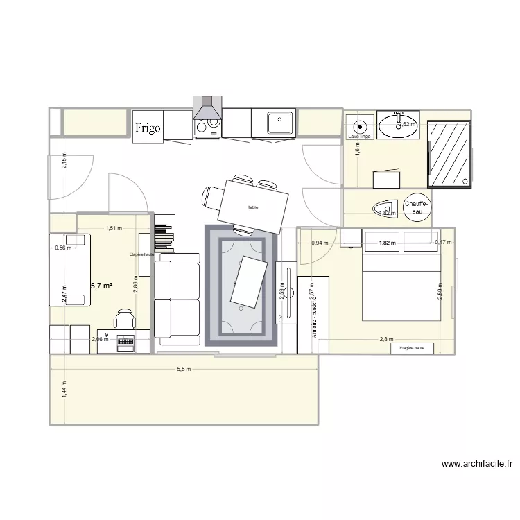 plan ouvert Villa Lauva. Plan de 