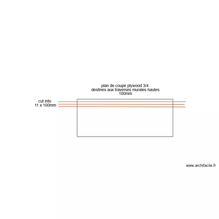 plywood 3/4 coupe traverses hautes 100mm. Plan de 1 et 3 m² plywood 3/4 coupe traverses hautes 100mm. Plan de 1 et 3 m²