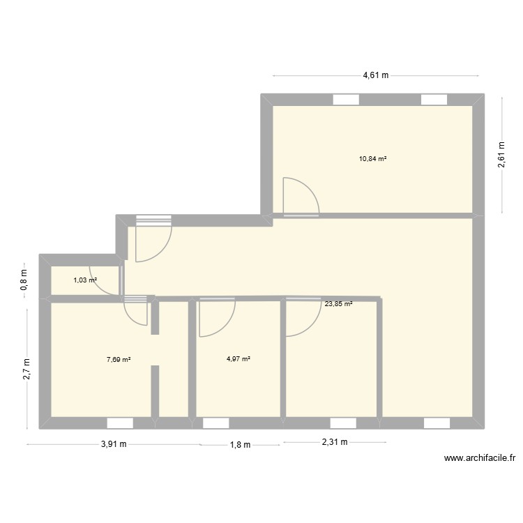 nouvelles cloisons. Plan de 0 pièce et 0 m2