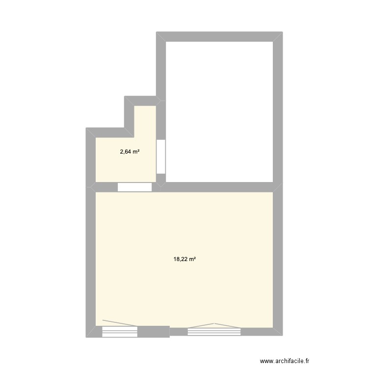 Plan 1e étage. Plan de 2 pièces et 21 m2