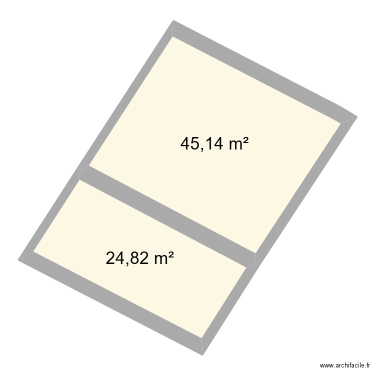 cadastre des iris. Plan de 2 pièces et 70 m2