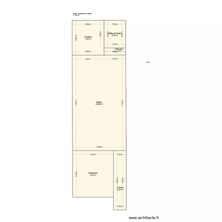 Thulin. Plan de 6  et 64 m²