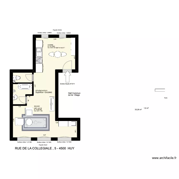 collégiale 5. Plan de 2 et 35 m² collégiale 5. Plan de 2 et 35 m²