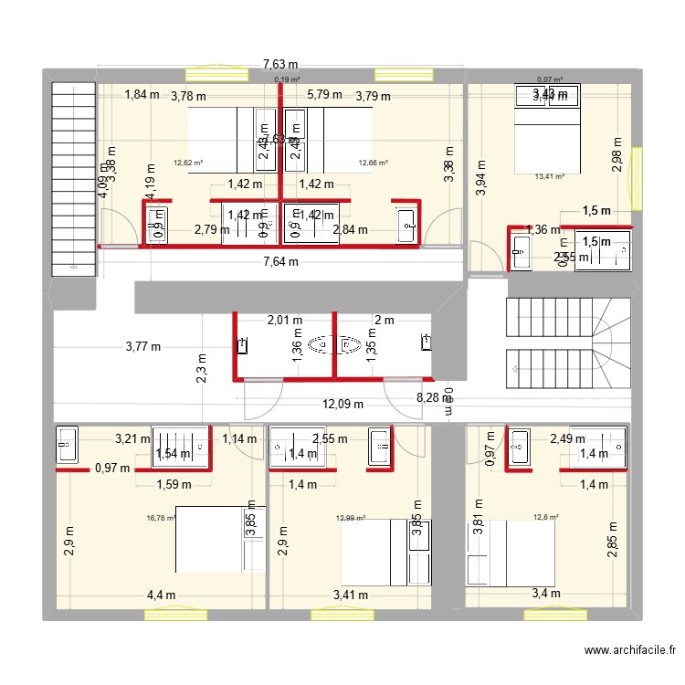 domaine de la richetiere 1. Plan de 8 pièces et 82 m2