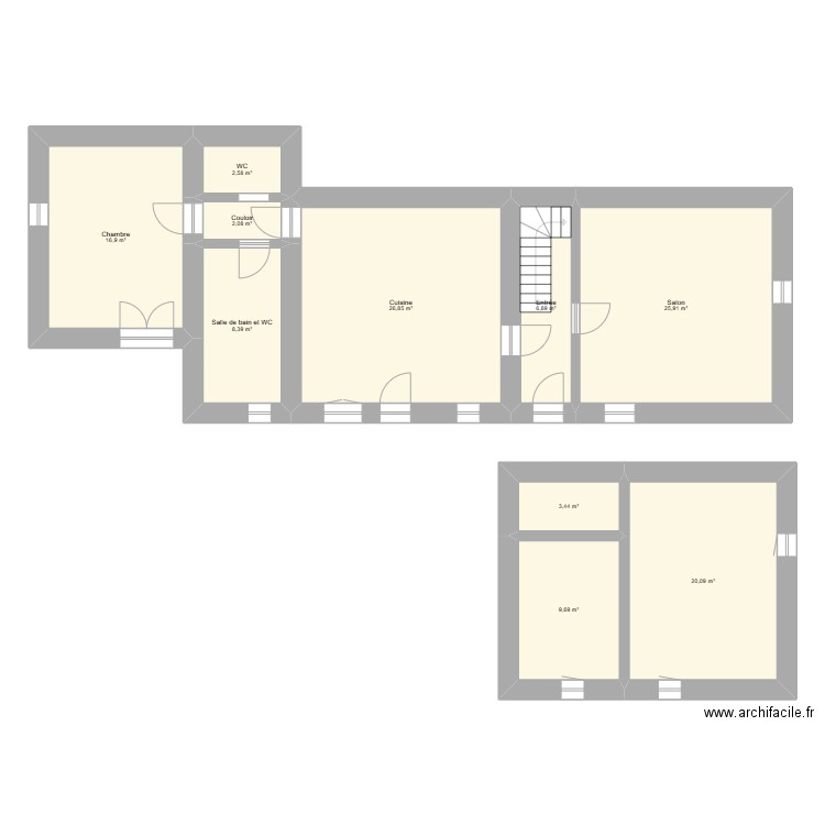 Plan maison. Plan de 10 pièces et 123 m2