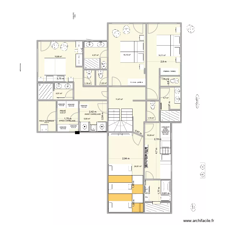 PLAN REZ-DE-JARDIN DU 1er JUILLET. Plan de 17  et 126 m²