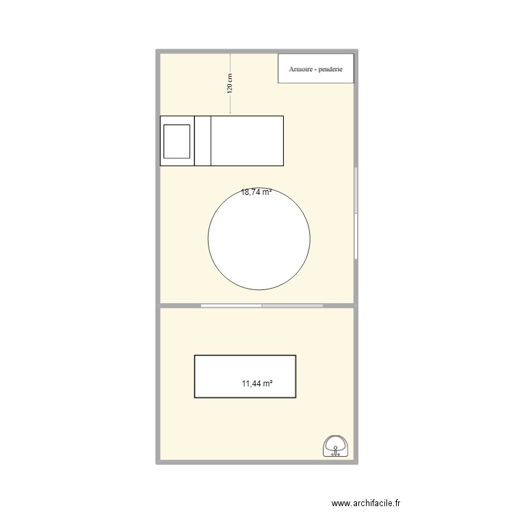 annesochev. Plan de 2 pièces et 30 m2