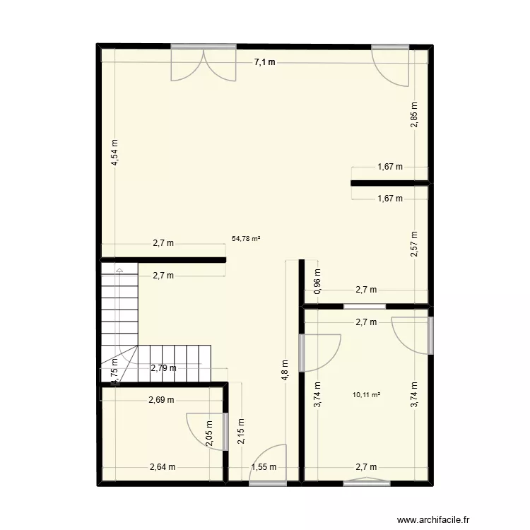 maison. Plan de 2 et 65 m² maison. Plan de 2 et 65 m²