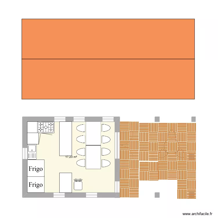 salon de th&eacute;. Plan de 