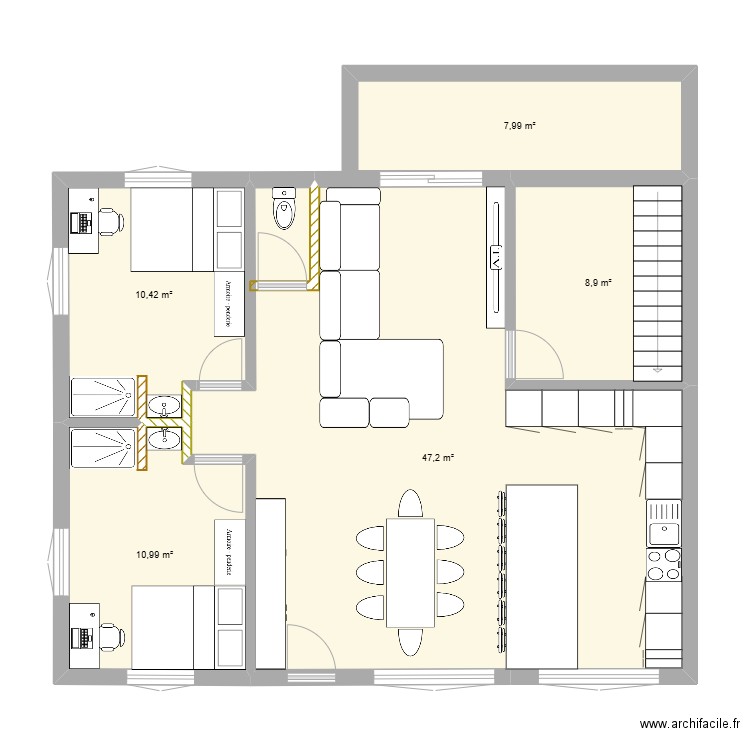 ST Nazaire.V2. Plan de 12 pièces et 163 m2
