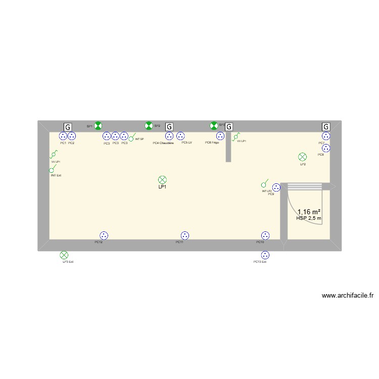 Kako. Plan de 0 pièce et 0 m2