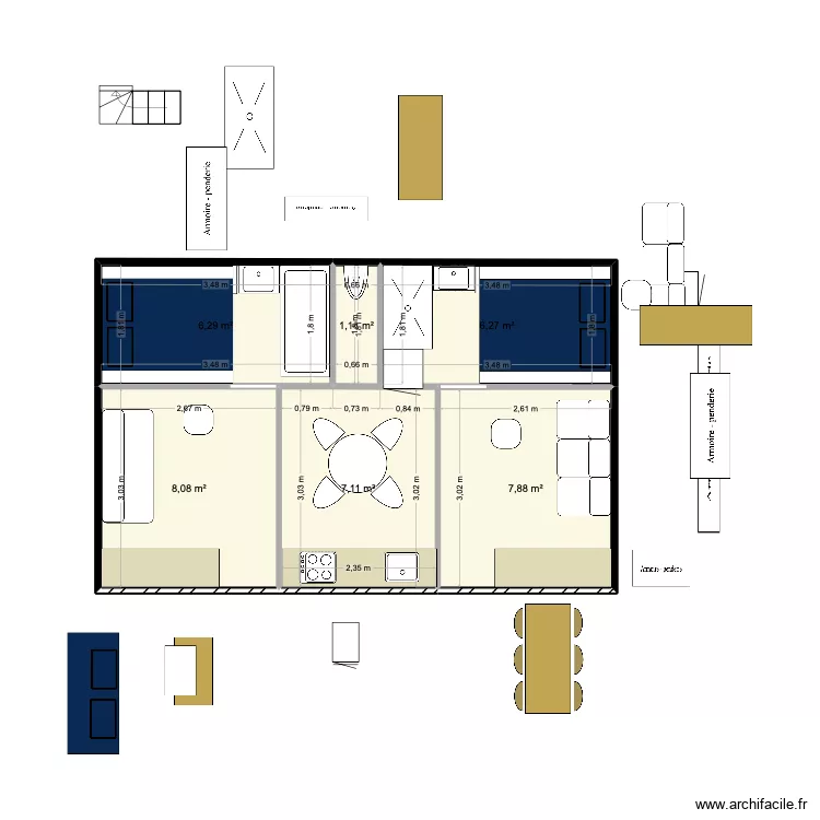 aqueduc 10. Plan de 6 pièces et 37 m²