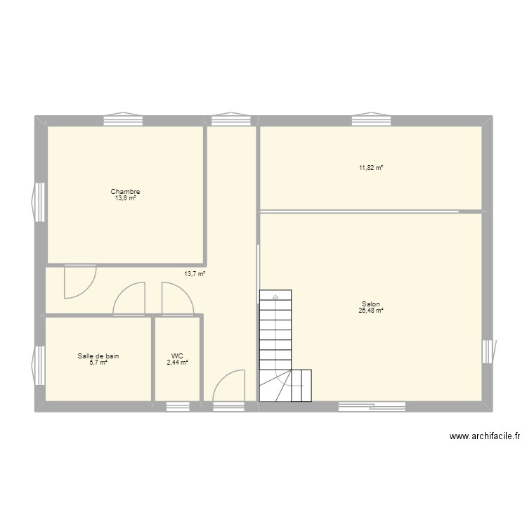 maison i2d. Plan de 6 pièces et 74 m2