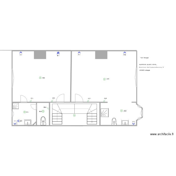 juef. Plan de 2 pièces et 11 m2
