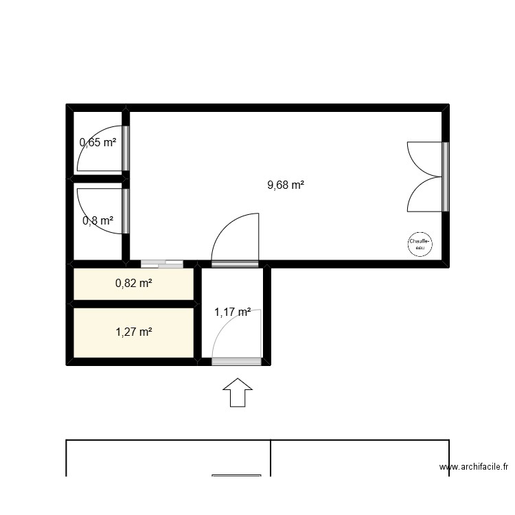 Crouquis Patrac. Plan de 6 pièces et 14 m2