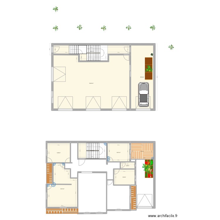 Plan mima. Plan de 13 pièces et 285 m2