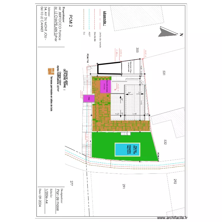 PCMI-2-SURFACES PLEINE TERRE. Plan de PCMI-2-SURFACES PLEINE TERRE. Plan de