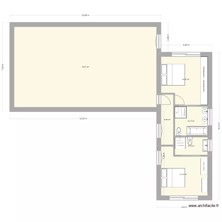 AJONC EXTENSION. Plan de 7 pièces et 250 m² AJONC EXTENSION. Plan de 7 pièces et 250 m²