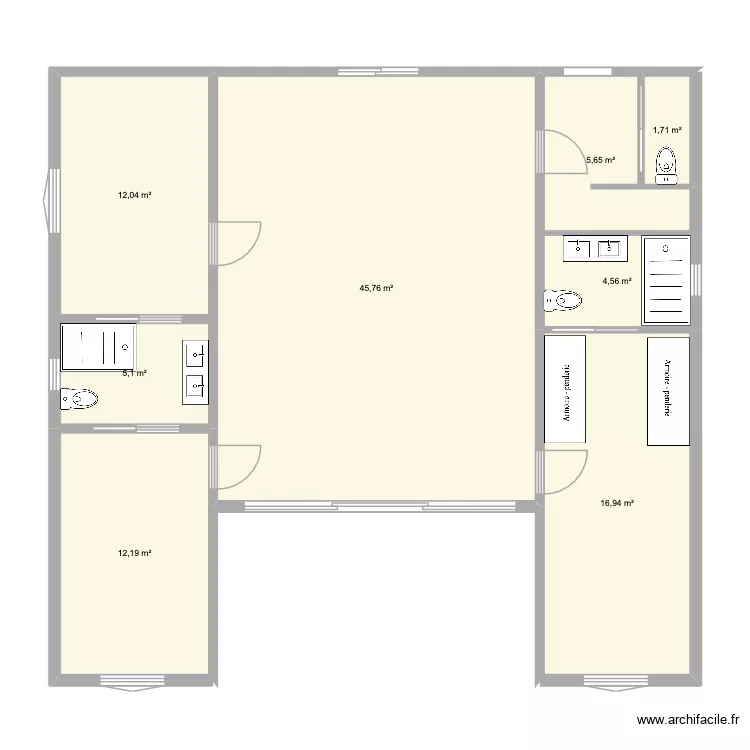 test 2. Plan de 8  et 104 m²