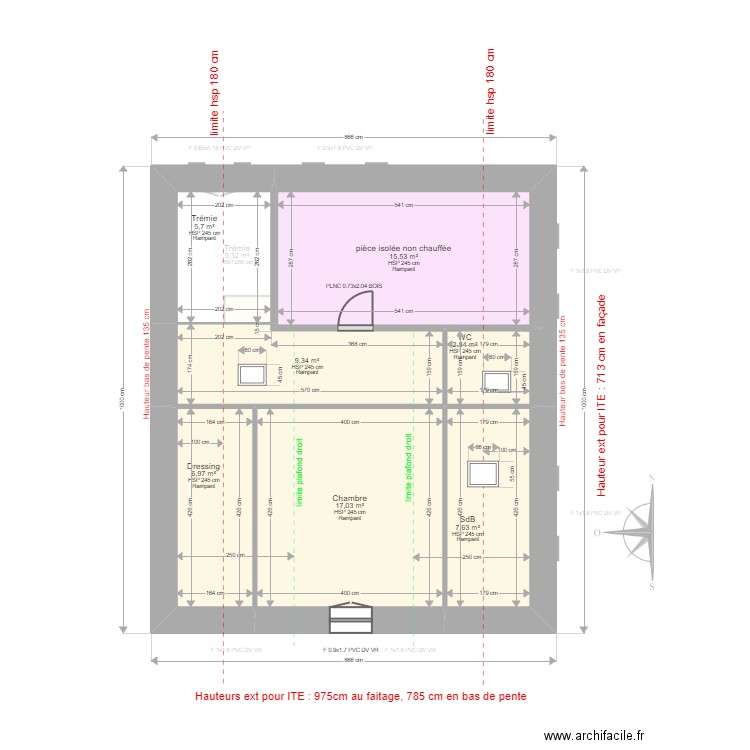 LAMANT Gilbert. Plan de 19 pièces et 196 m2