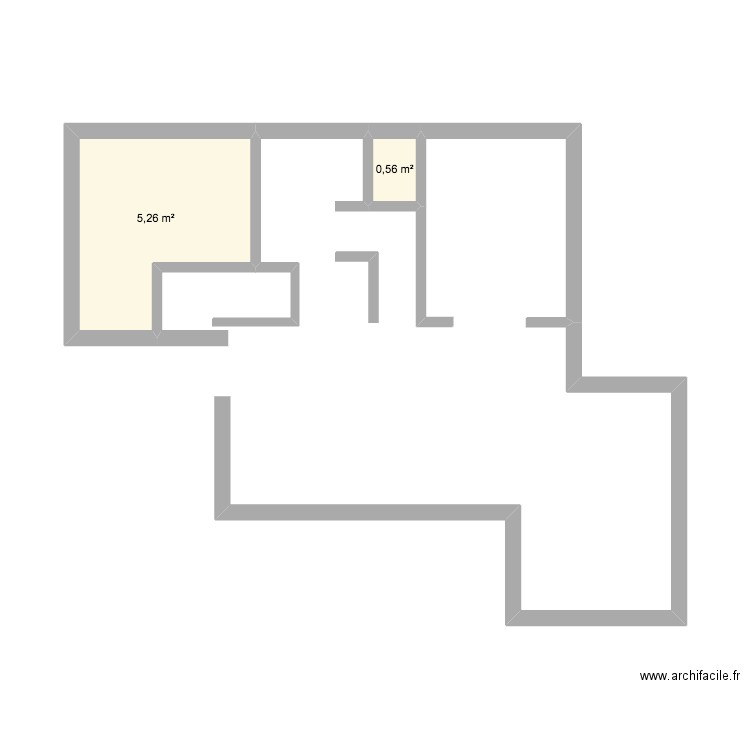 chalet 2. Plan de 2 pièces et 6 m2